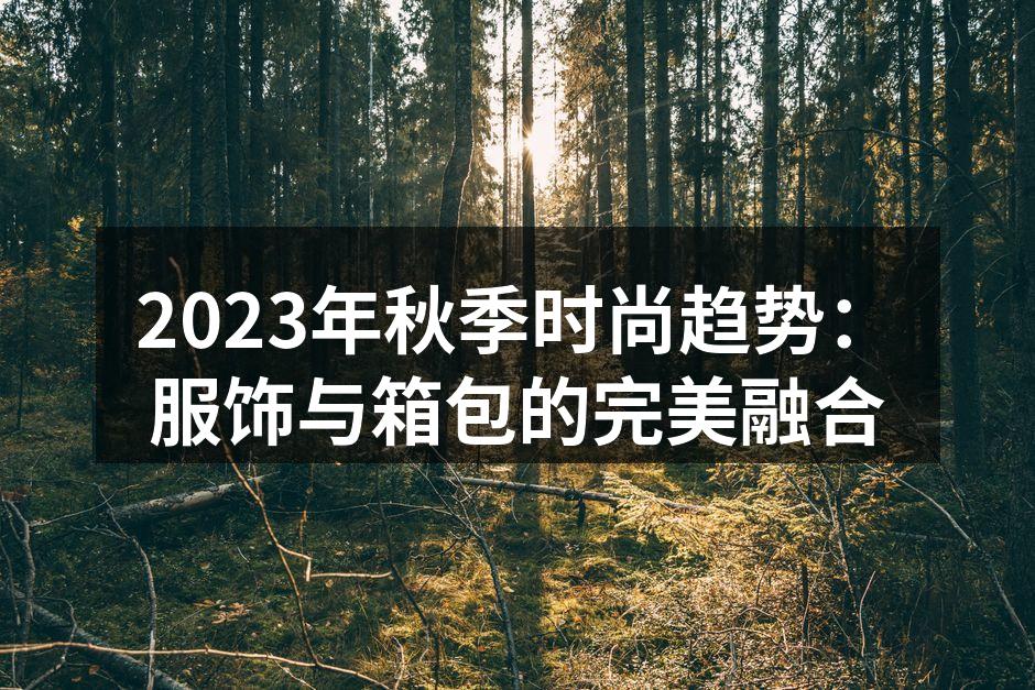 2023年秋季时尚趋势：服饰与箱包的完美